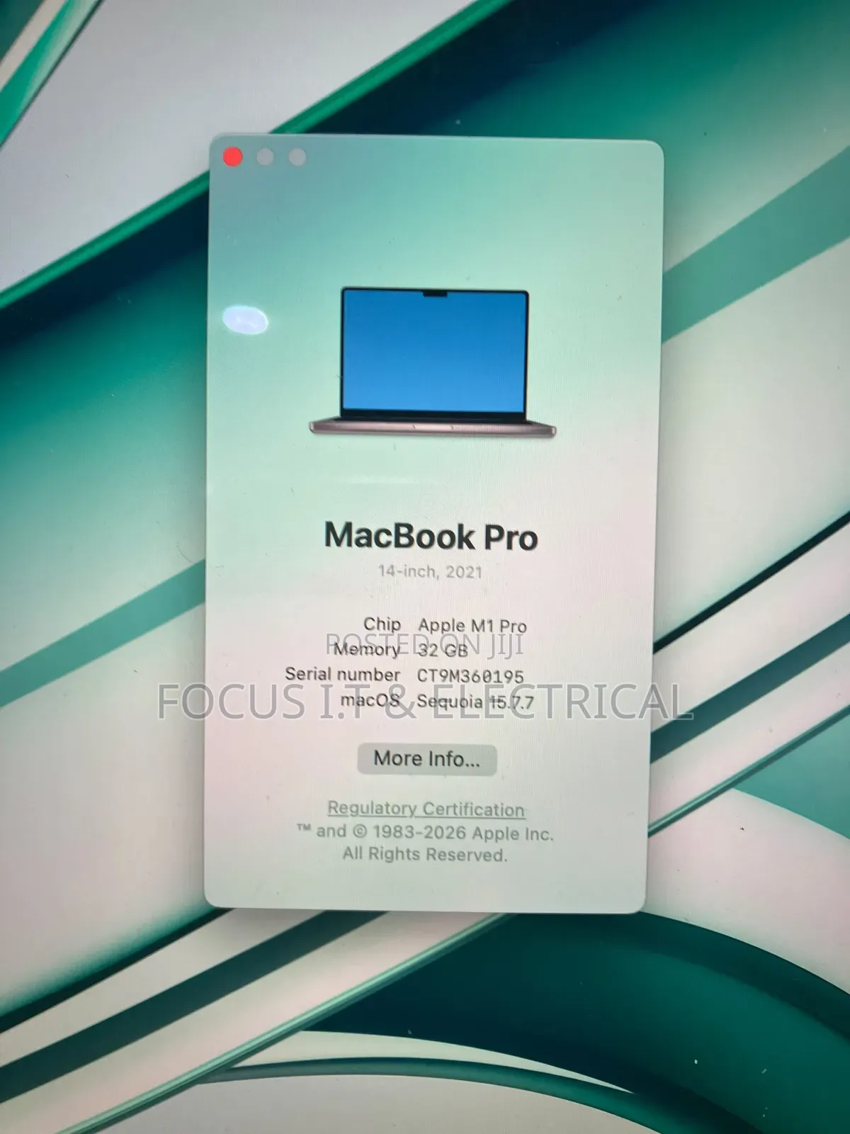 Laptop Apple MacBook Pro 2021 M1 32GB Apple M1 Pro SSD 512GB