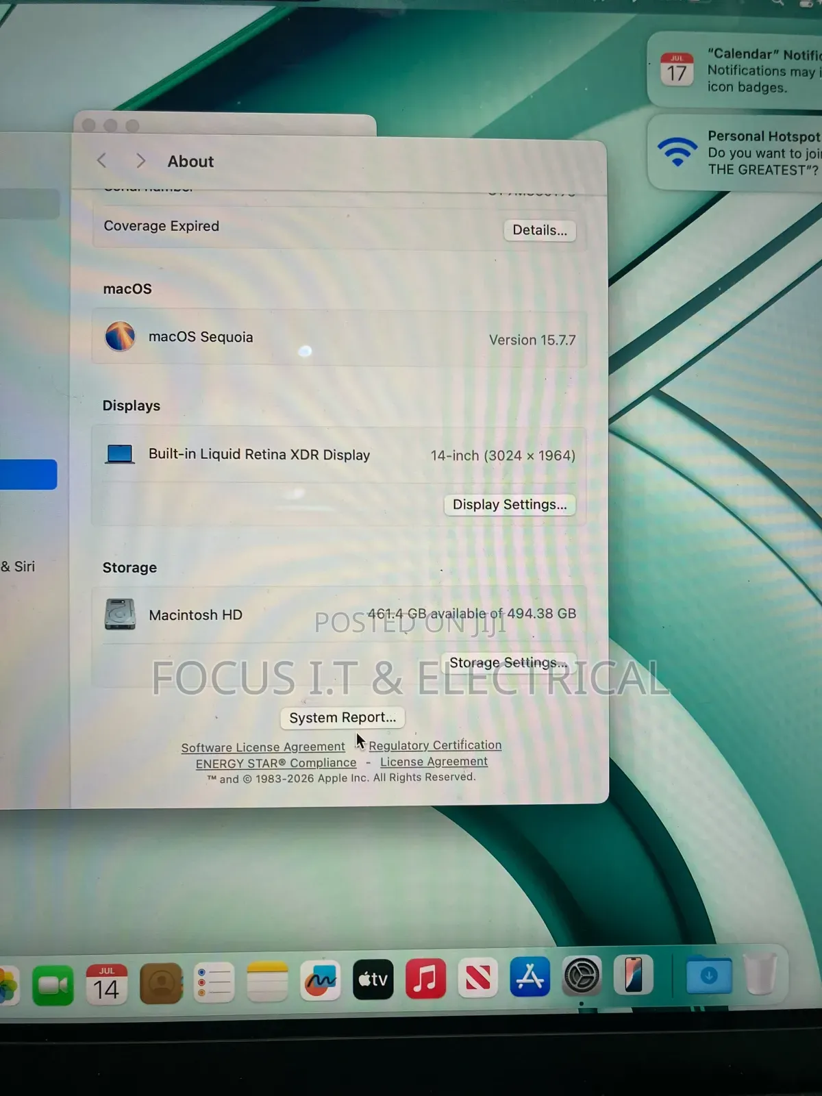 Laptop Apple MacBook Pro 2021 M1 32GB Apple M1 Pro SSD 512GB