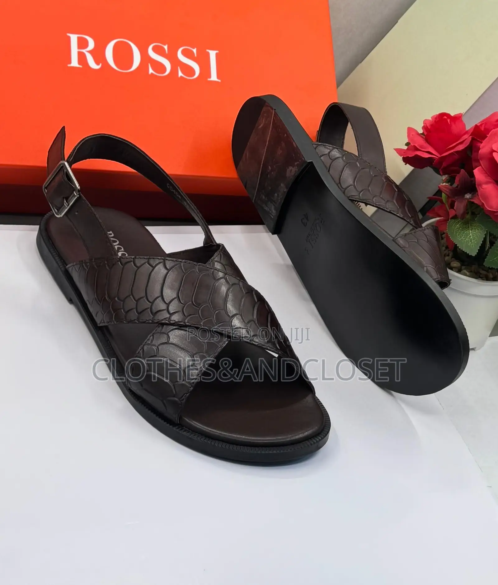 Brown Luxury ROSSI Leather Sandals Sandals