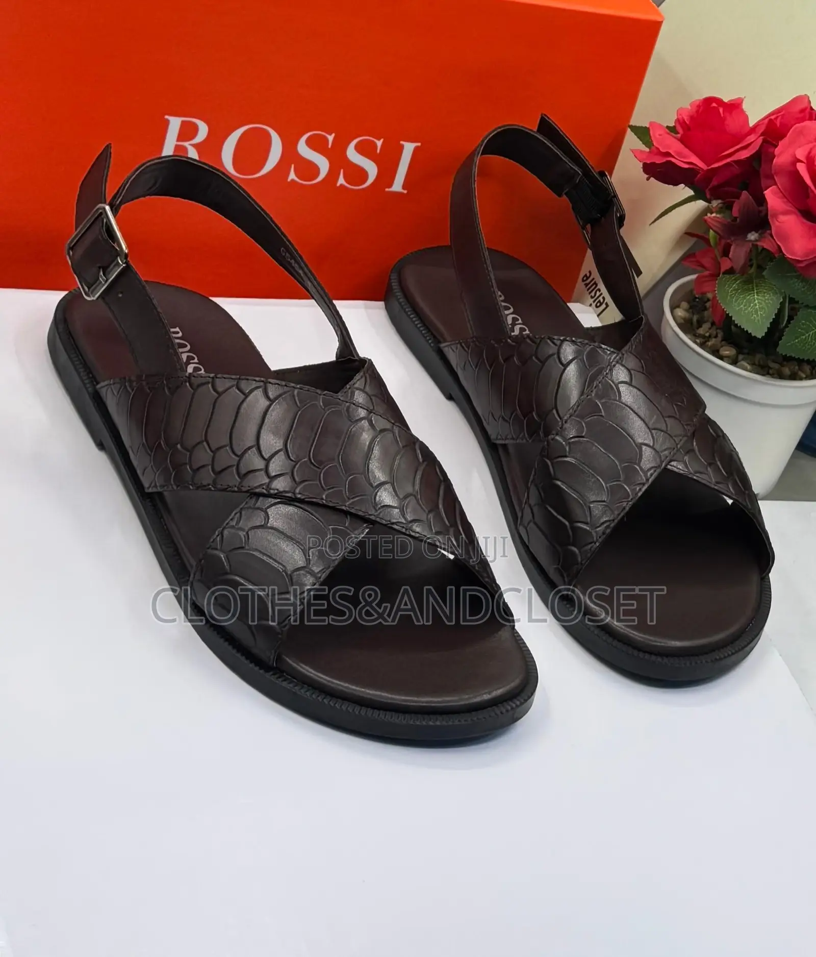 Brown Luxury ROSSI Leather Sandals Sandals