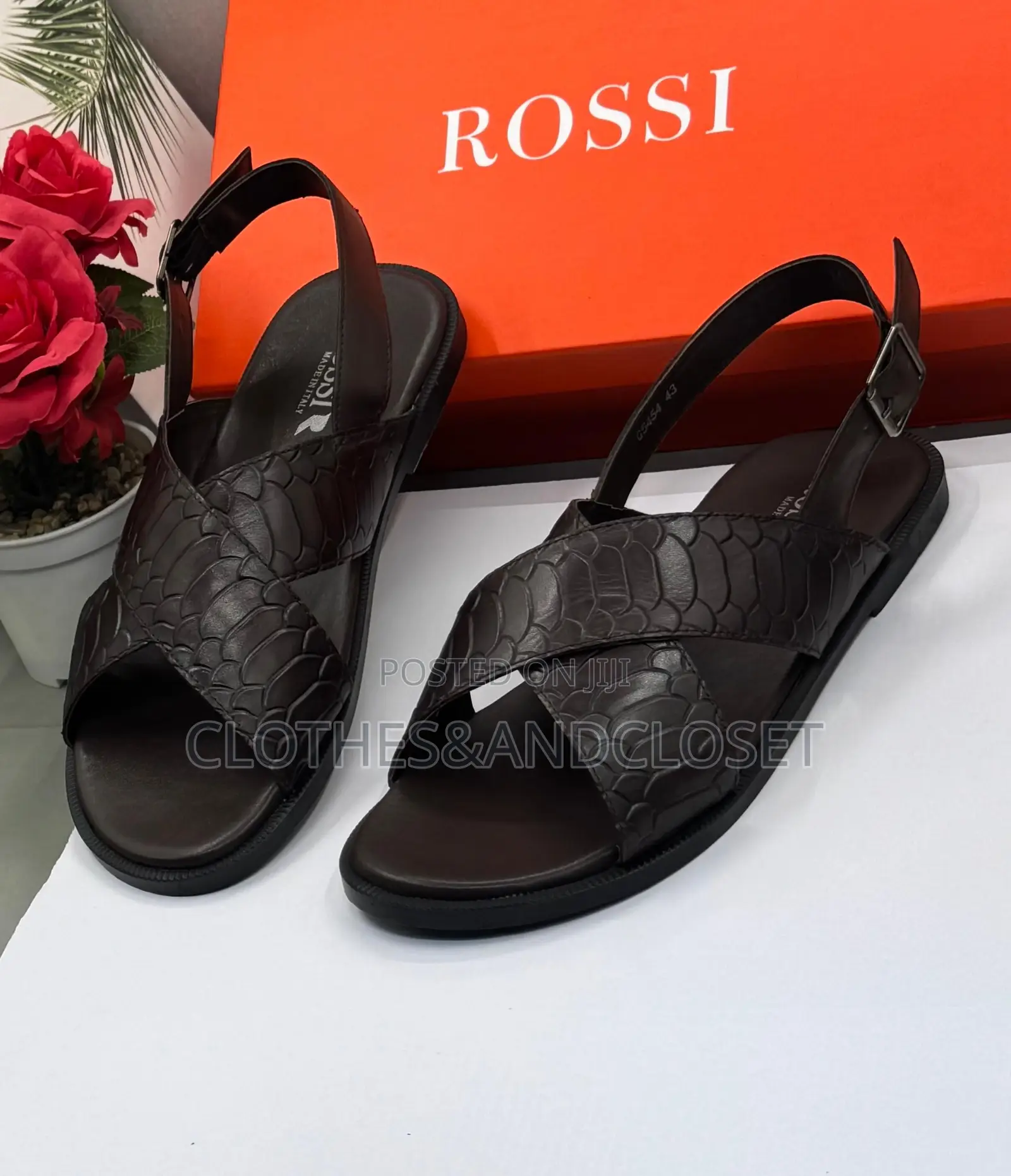 Brown Luxury ROSSI Leather Sandals Sandals