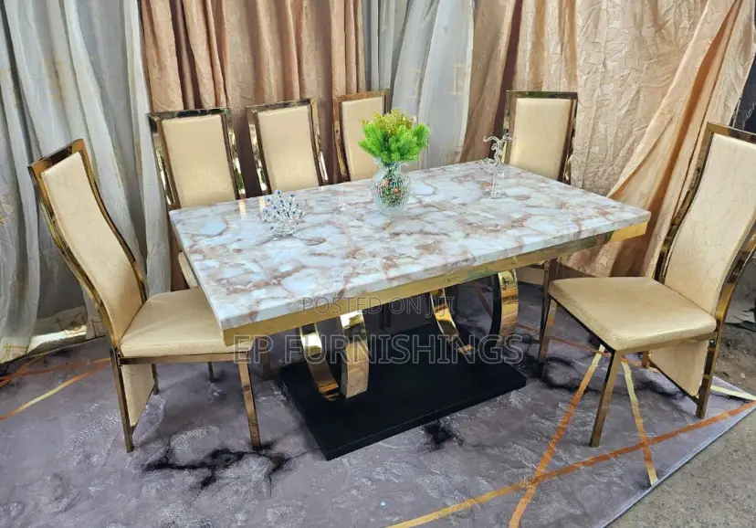 6-Seater Luxury Marble Dining Set*