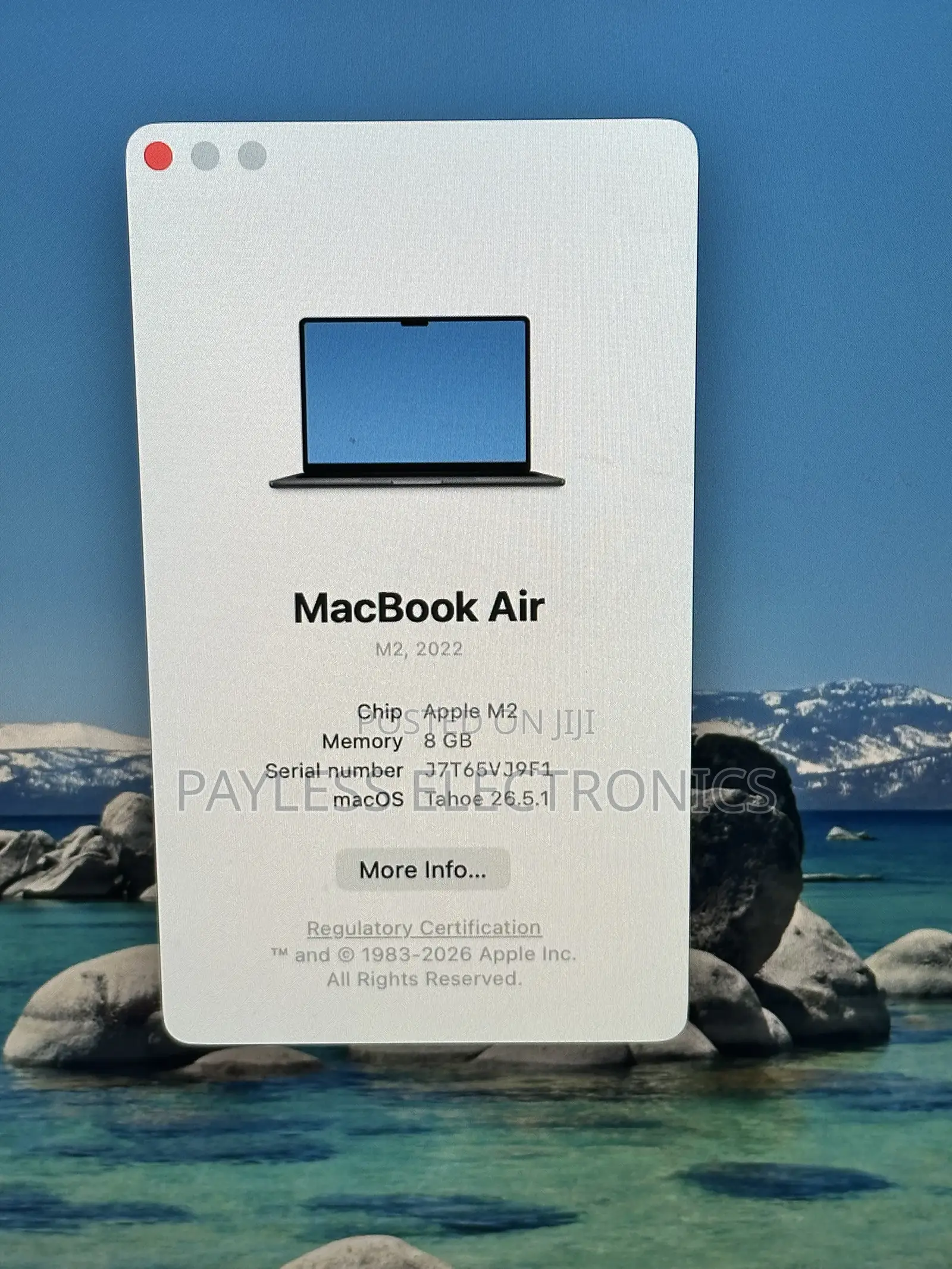 Laptop Apple MacBook Air 2022 M2 8GB Apple M2 SSD 256GB