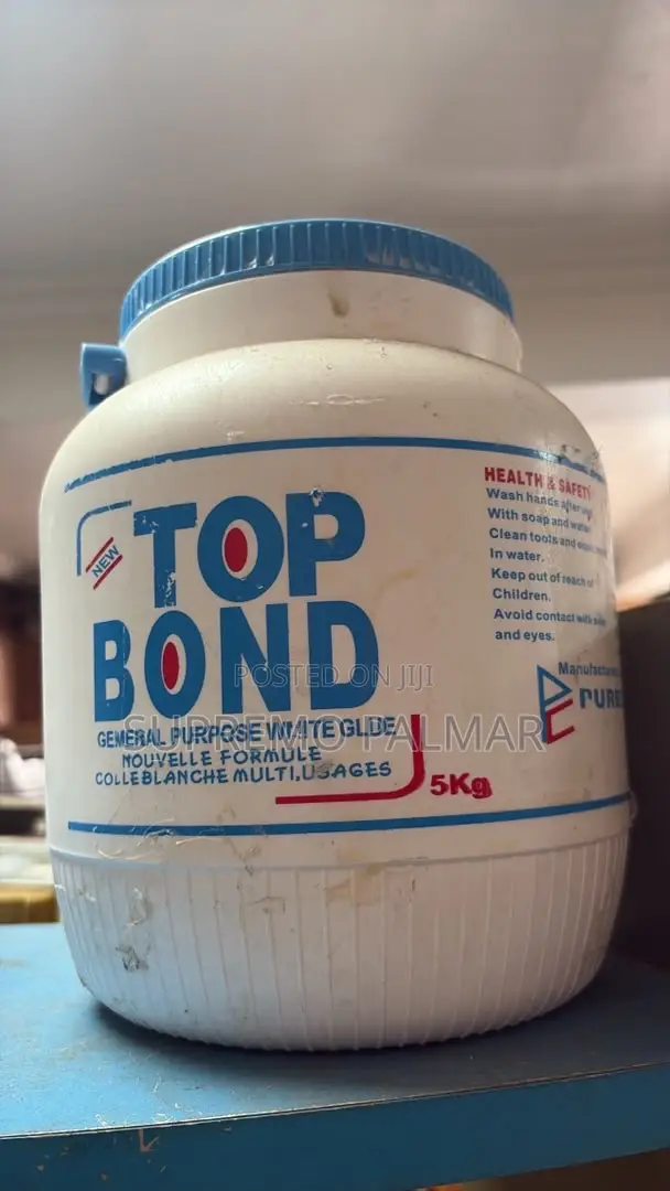 Top Bond White Glue 5kg- Water-Based Adhesive for Wood, Paper Crafts