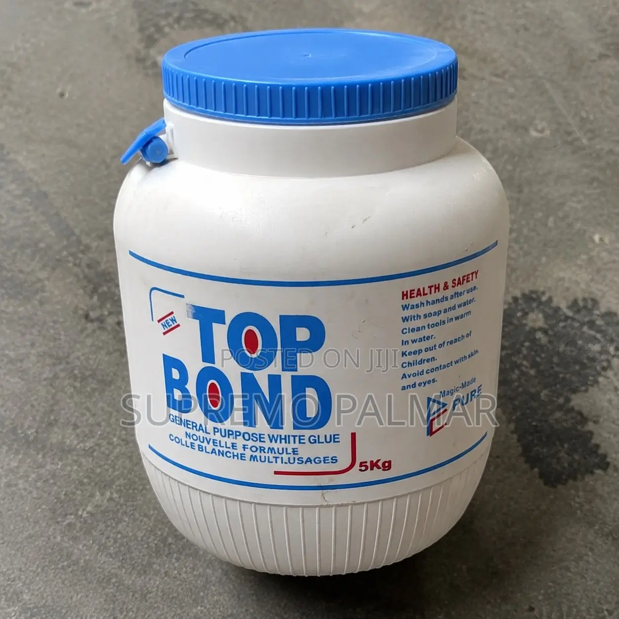 Top Bond White Glue 5kg- Water-Based Adhesive for Wood, Paper Crafts