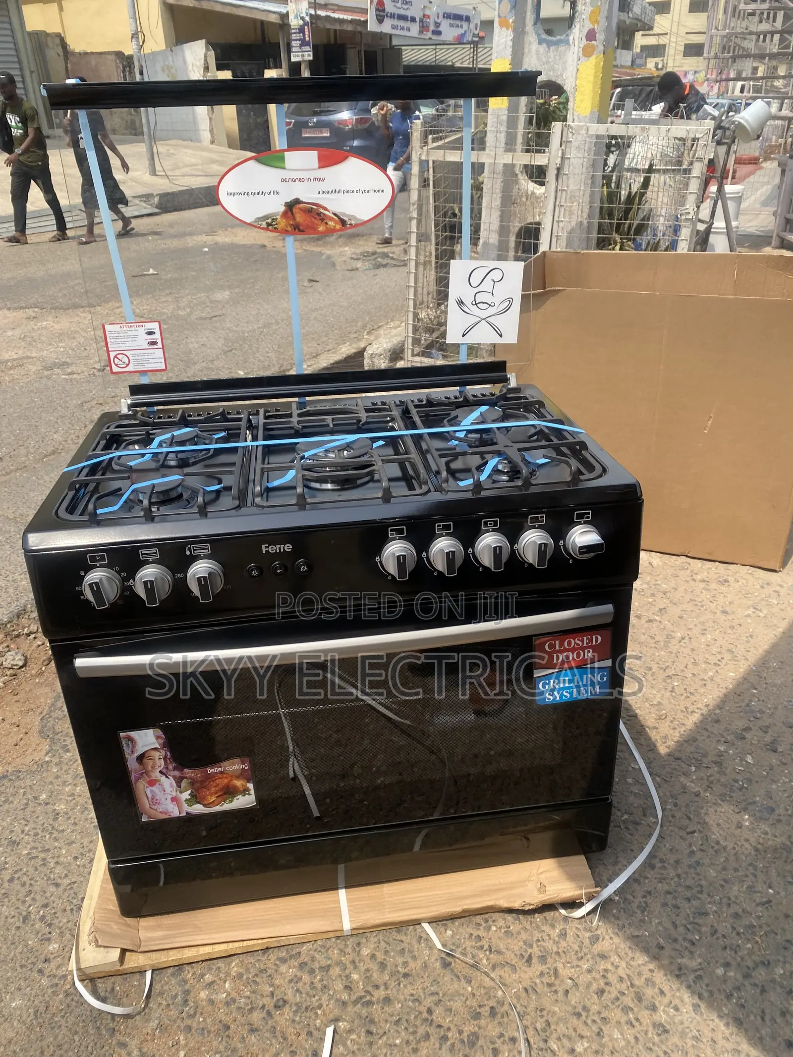 Sleek Ferre 5burner GasCookerOven Grill