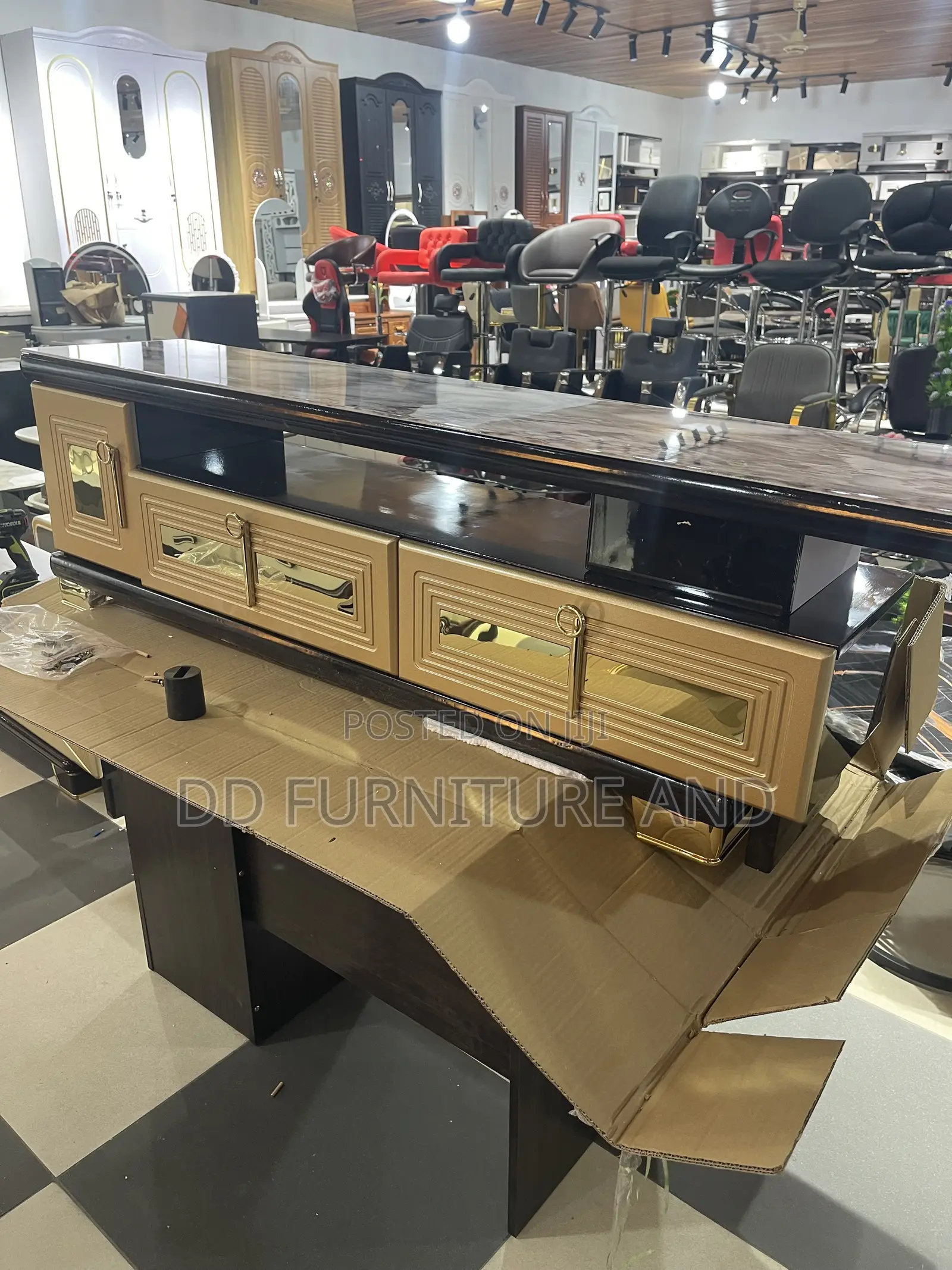 Black and Gold TV Stand