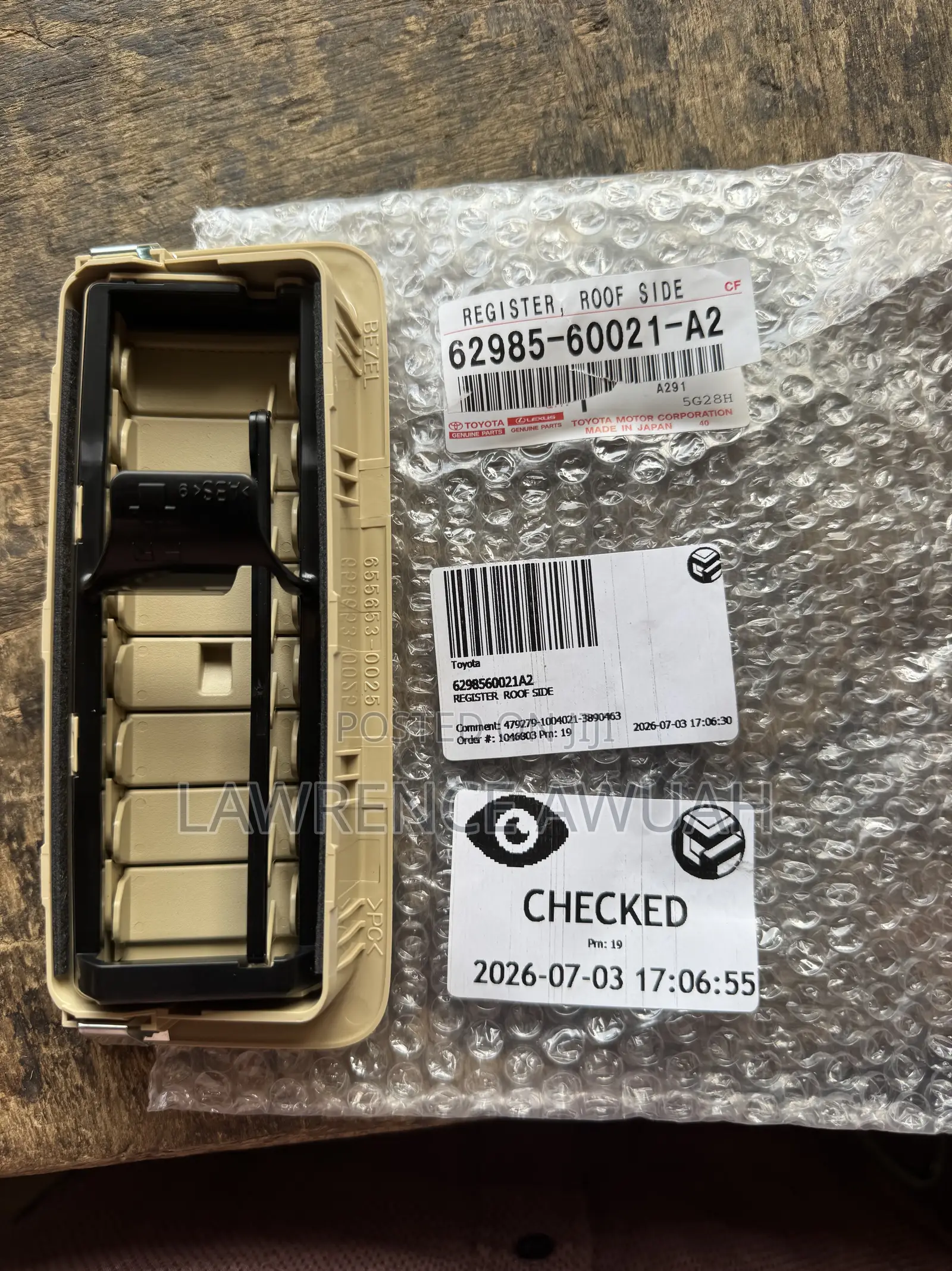 Toyota Prado Original Air Conditioning Roof Vent or Register Roof Side