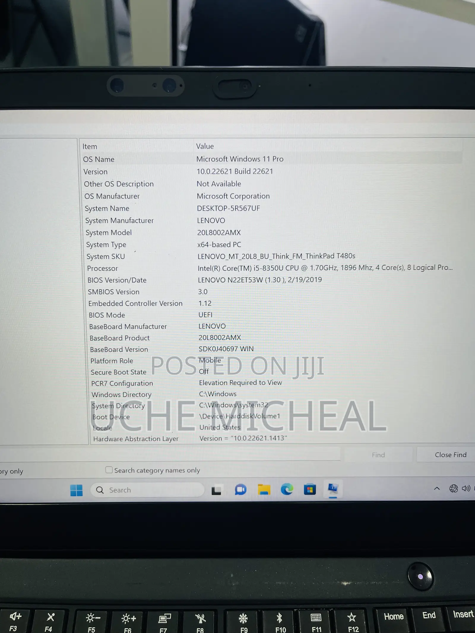 Laptop Lenovo ThinkPad T480s 16GB Intel Core i5 SSD 512GB