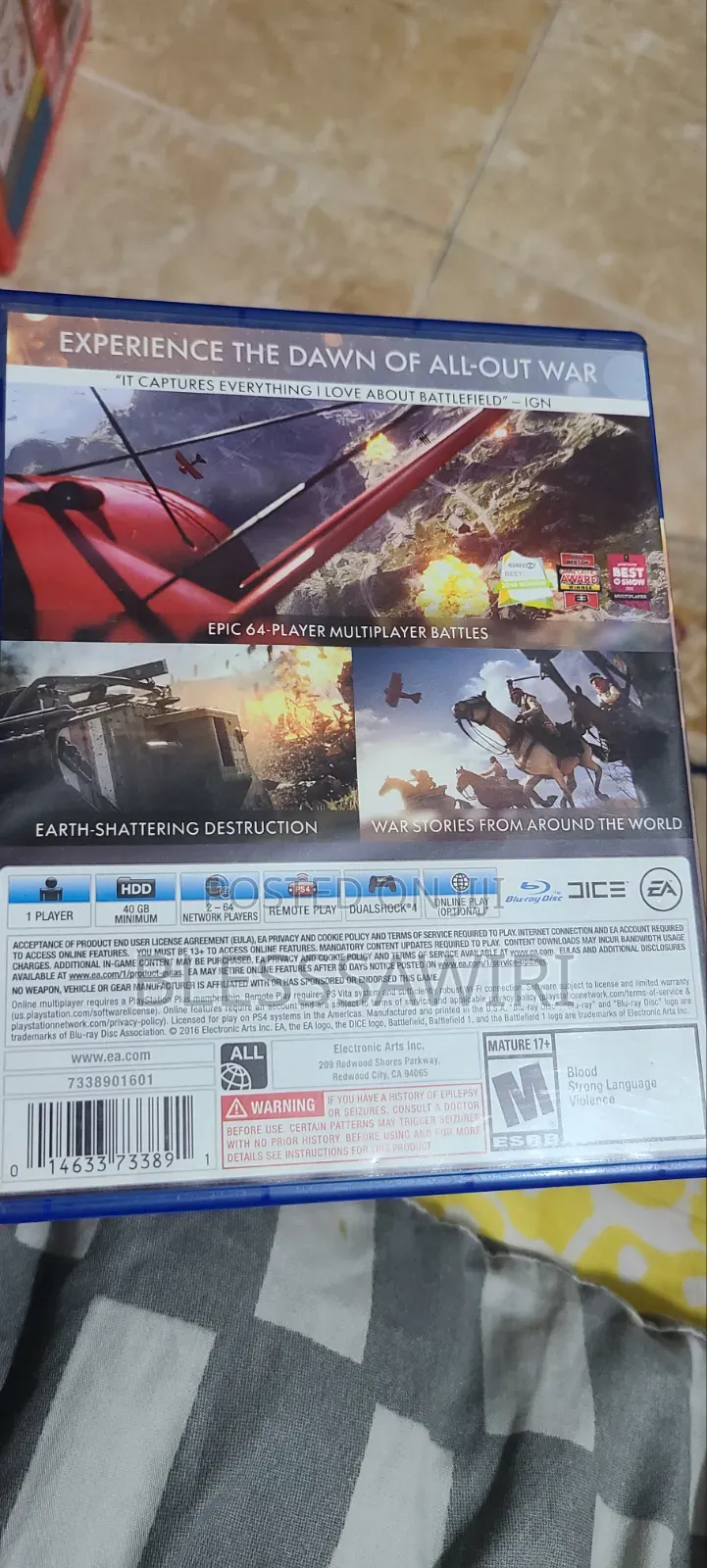Battlefield 1 Ps4 Game Cd