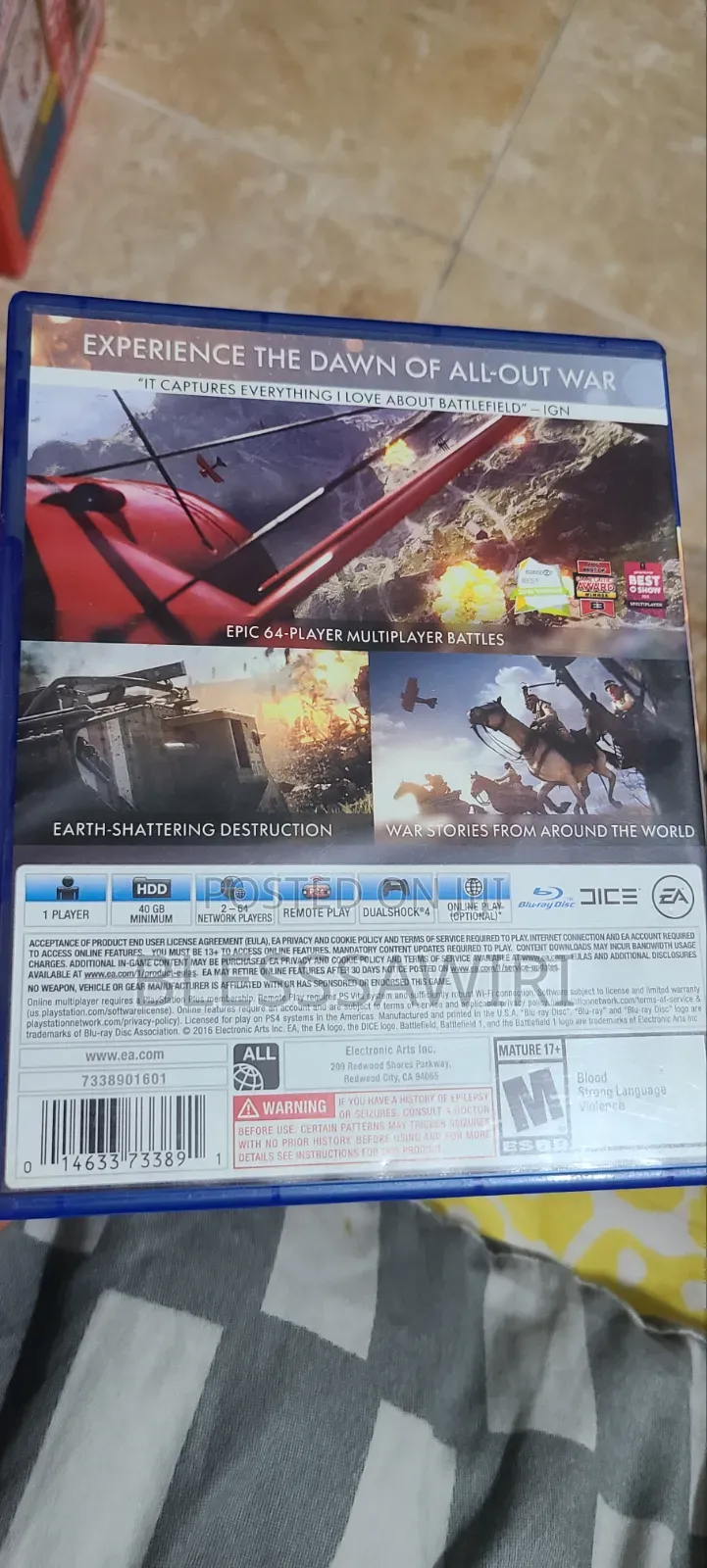 Battlefield 1 Ps4 Game Cd