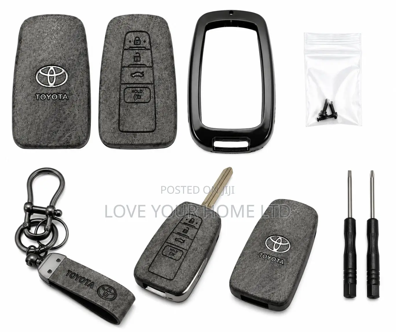 Toyota Smart Key Replacement Shell Case Kit With Keychain – 4 Button