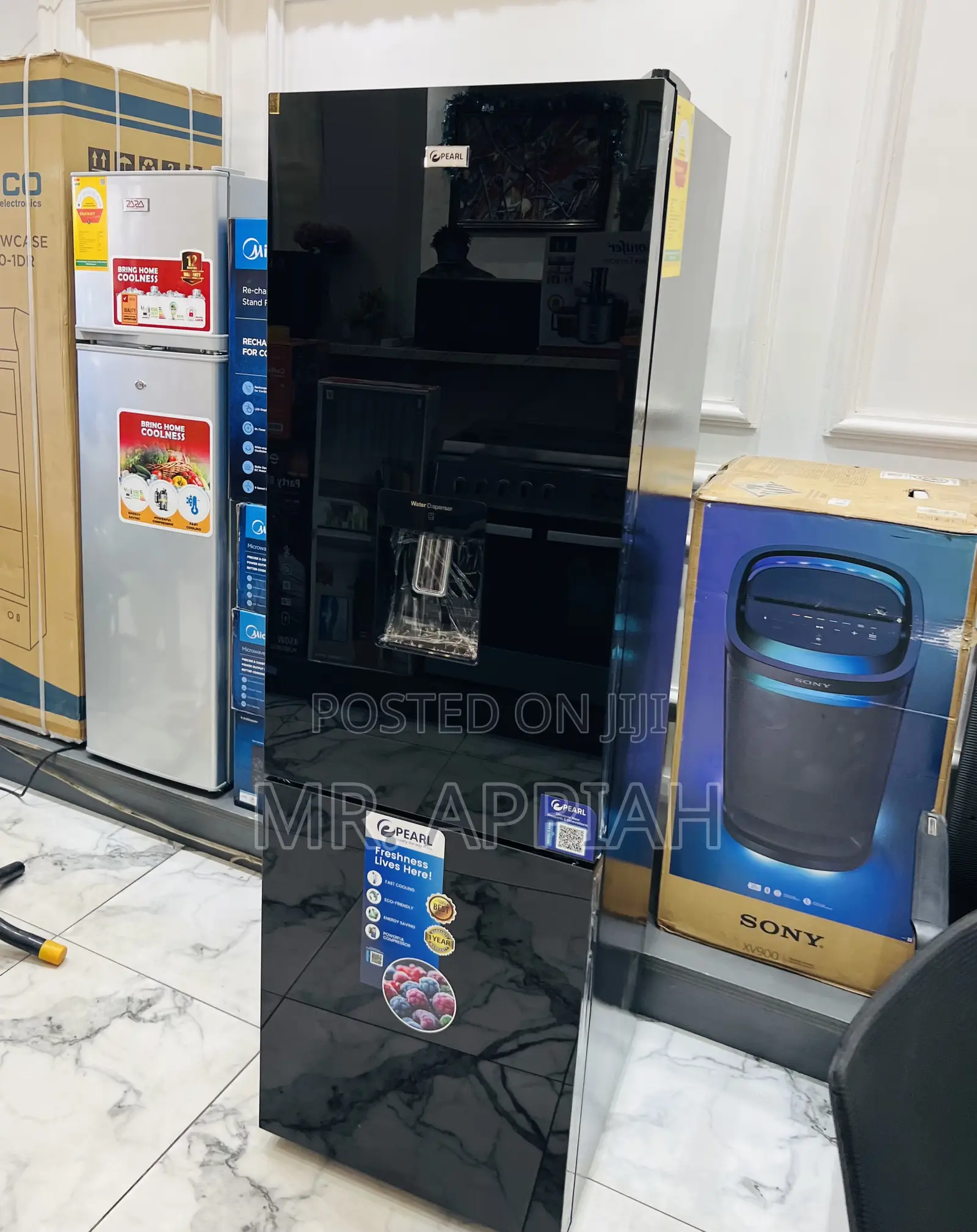 Original Pearl Double Door Electric Refrigerator(Black)Water Dispenser