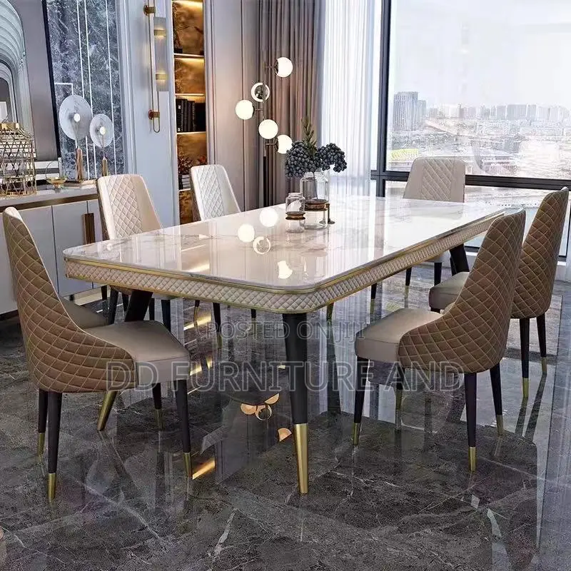 6 Seater Luxurious Marble Dining Chairs