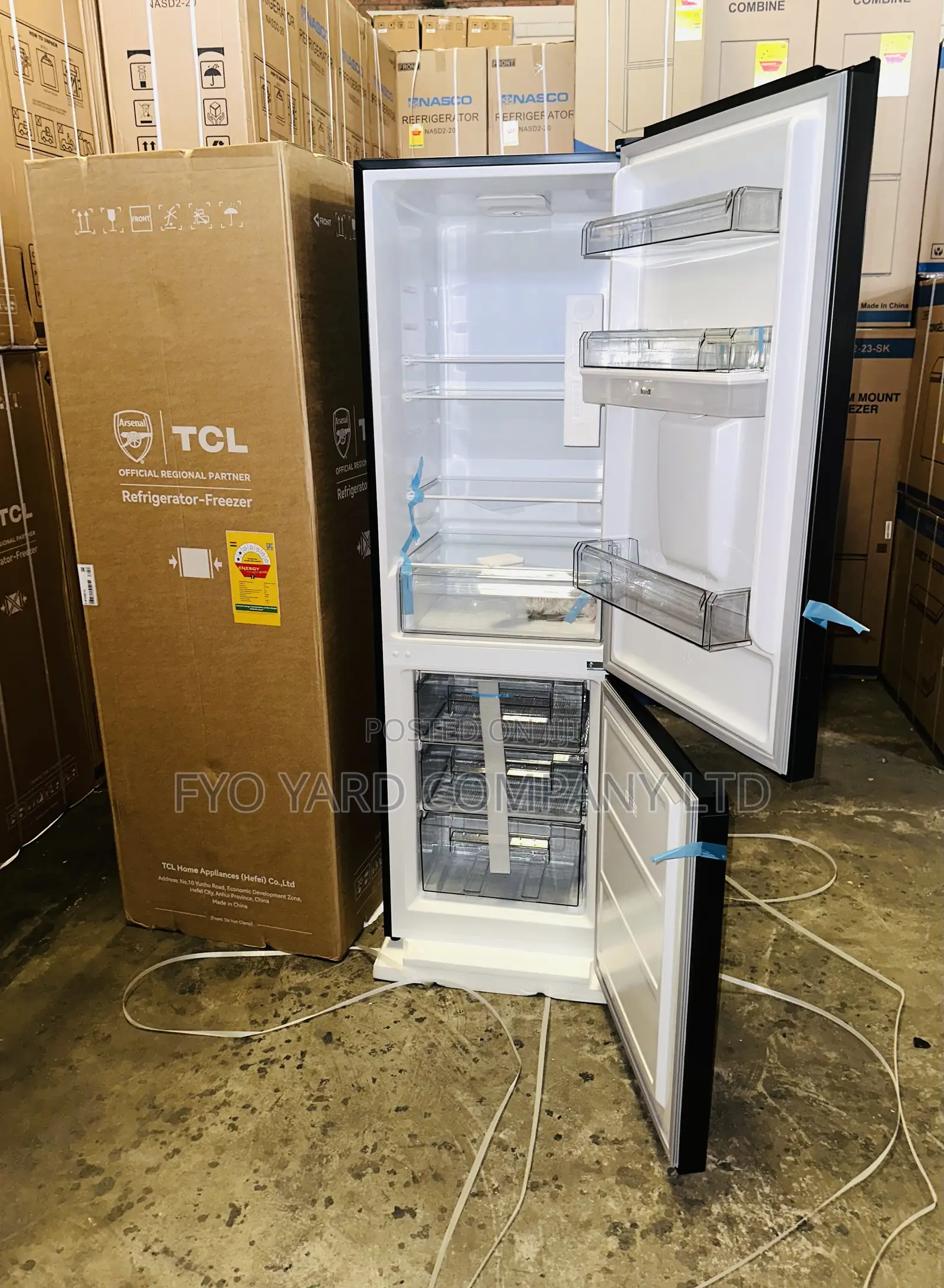 Highest Made TCL Double Door 309liters Refrigerator With Dispenser