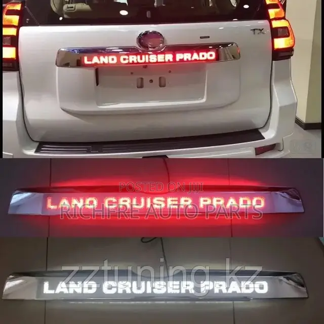 Toyota Land Cruiser Prado Boot Chrome Spoiler Shiny LED