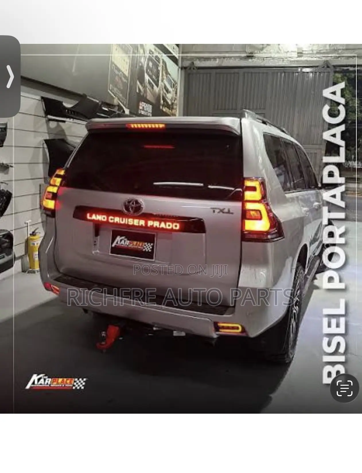 Toyota Land Cruiser Prado Boot Chrome Spoiler Shiny LED