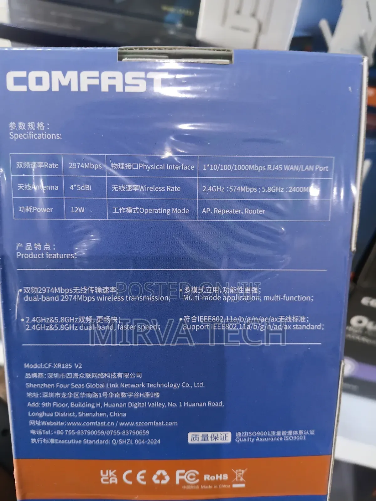 Comfast Wifi 6 Range Extender AX3000 Repeater Cf-Xr185 V2