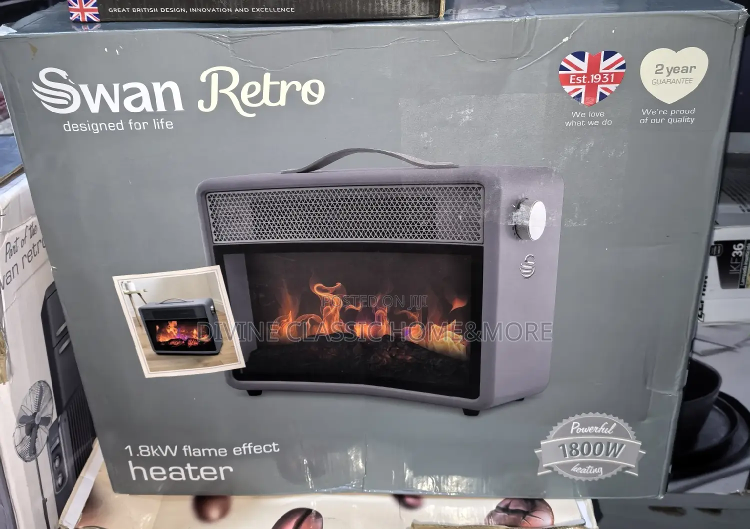 Swan 1.8kw Flame Effect Room Heater