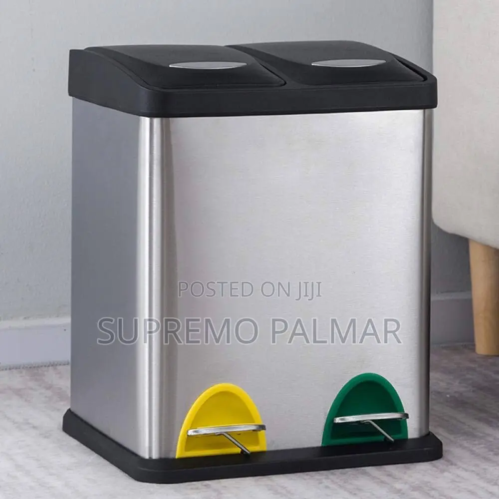 16 Liters Stainless Steel Double Pedal Bin