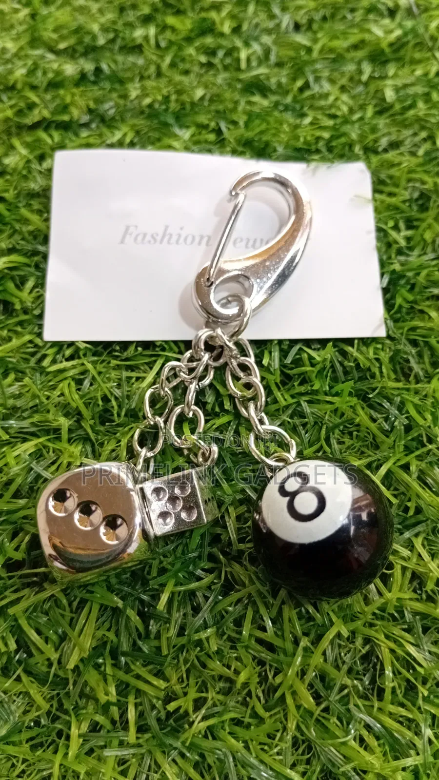 Dice Billard 8-Ball Keychain for Jeans and Bags