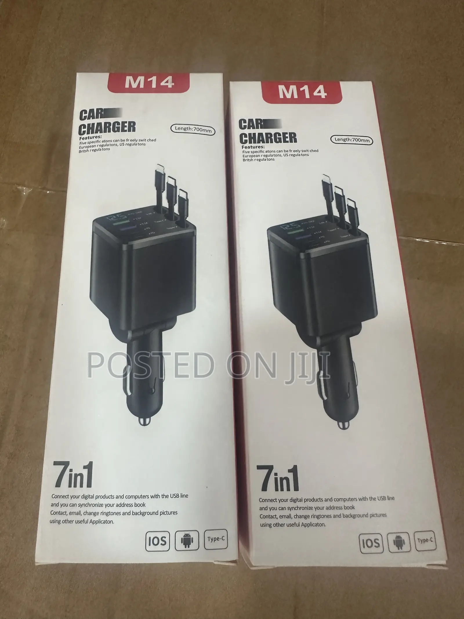7 in 1 Fast Car Charger Retractable Cord