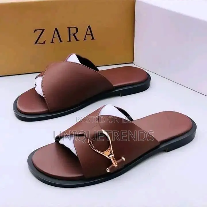 High Quality ZARA Men’s Leather Slippers