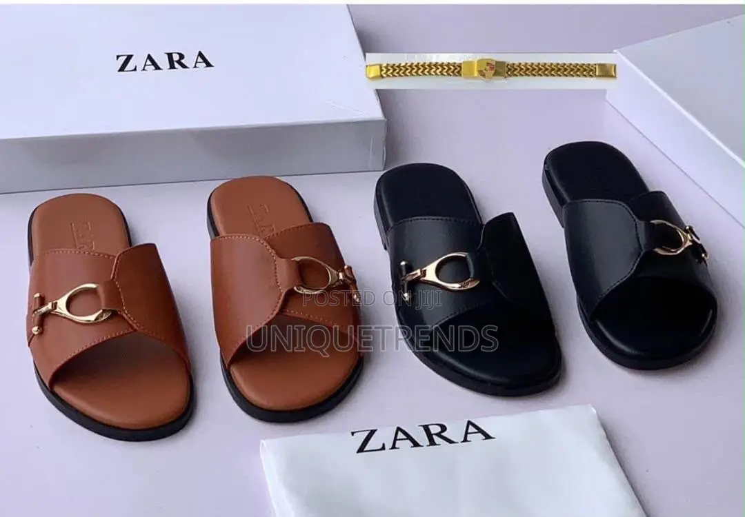 High Quality ZARA Men’s Leather Slippers