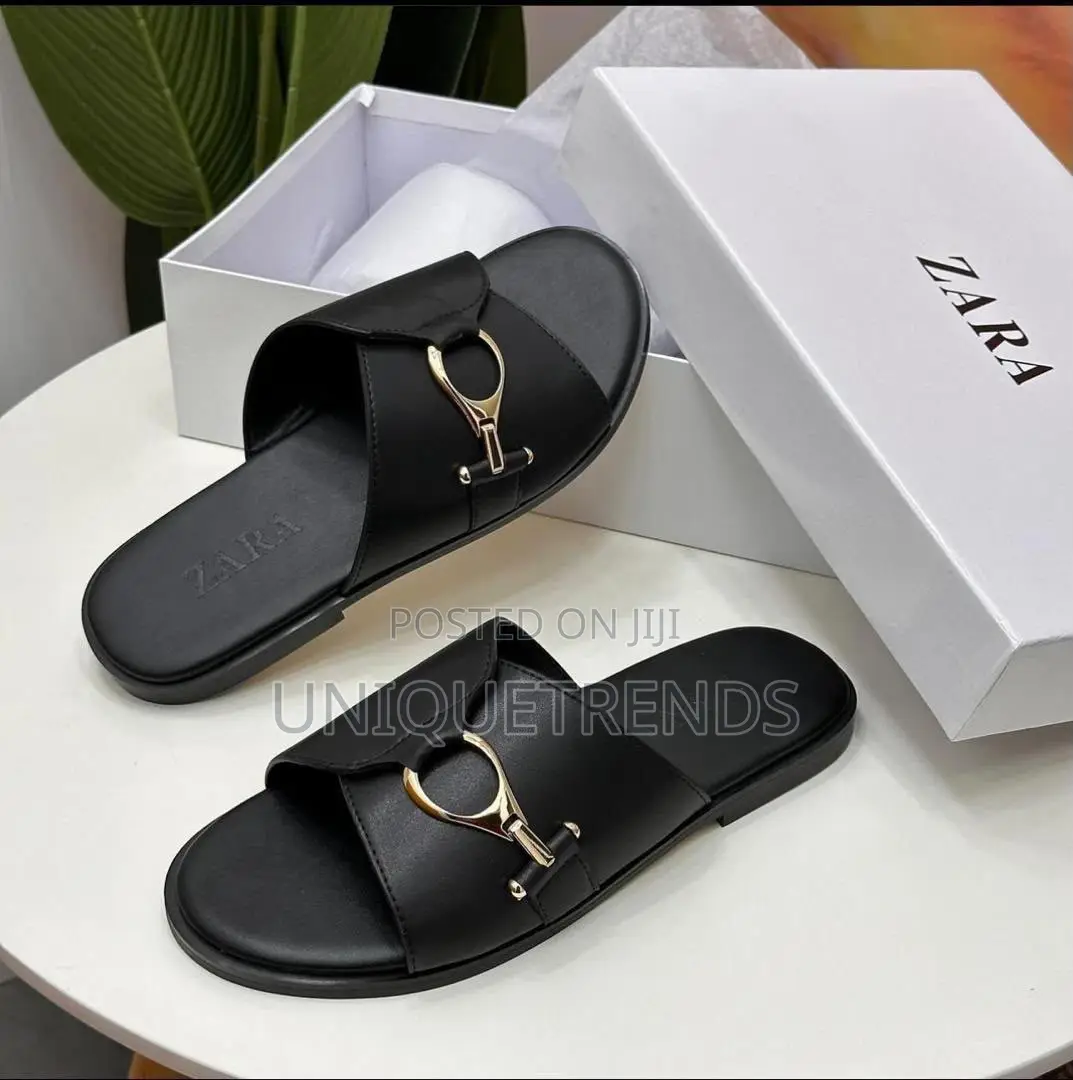 High Quality ZARA Men’s Leather Slippers