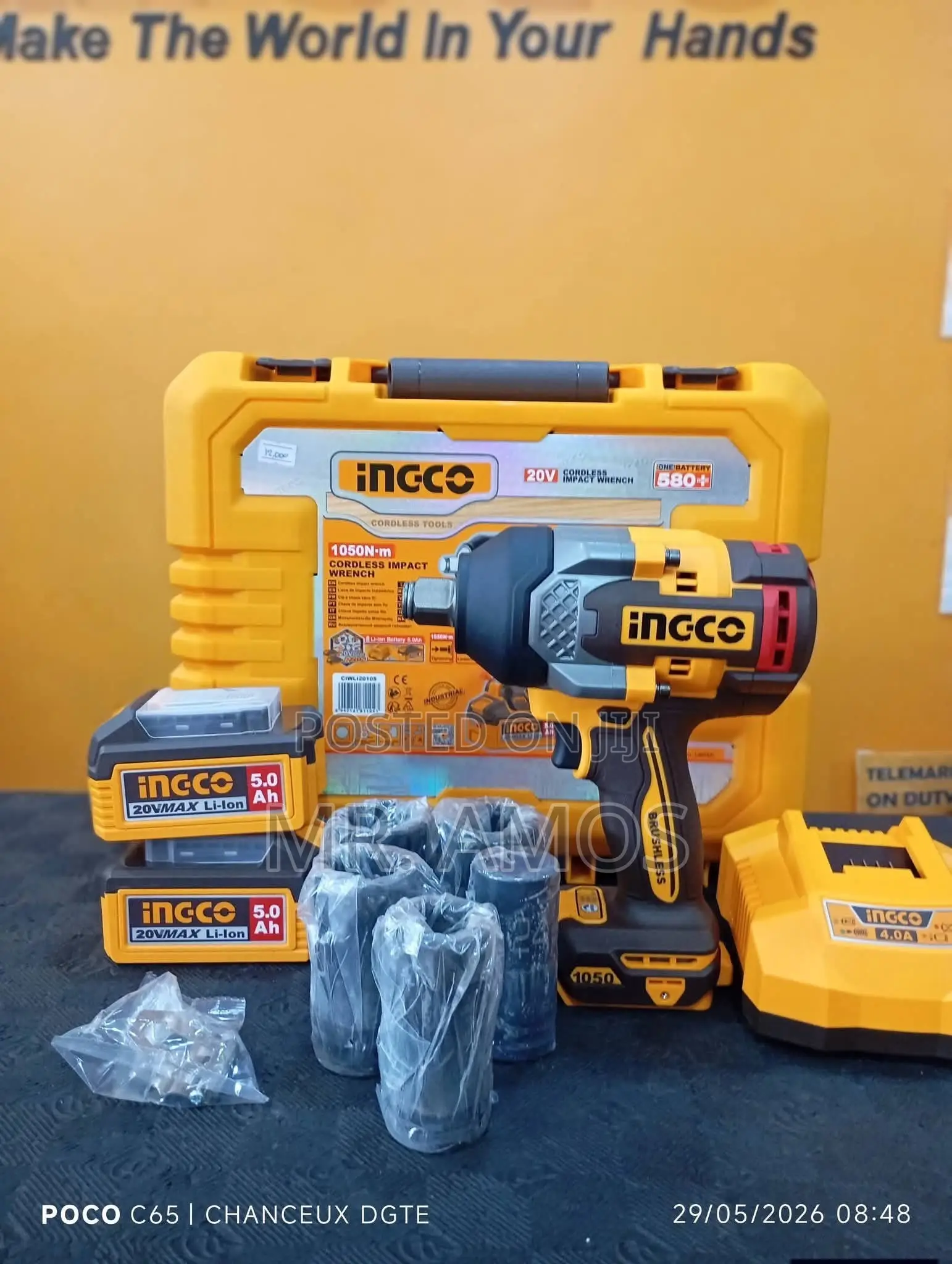 20V Brushless Cordless Impact Wrench + 5Pcs Deep Socket - CIWLI20105