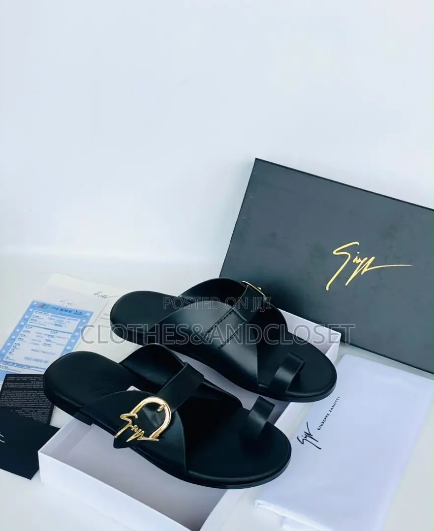 Zara Men's Leather Slippers Feature a Gold-Tone Horsebit Detail