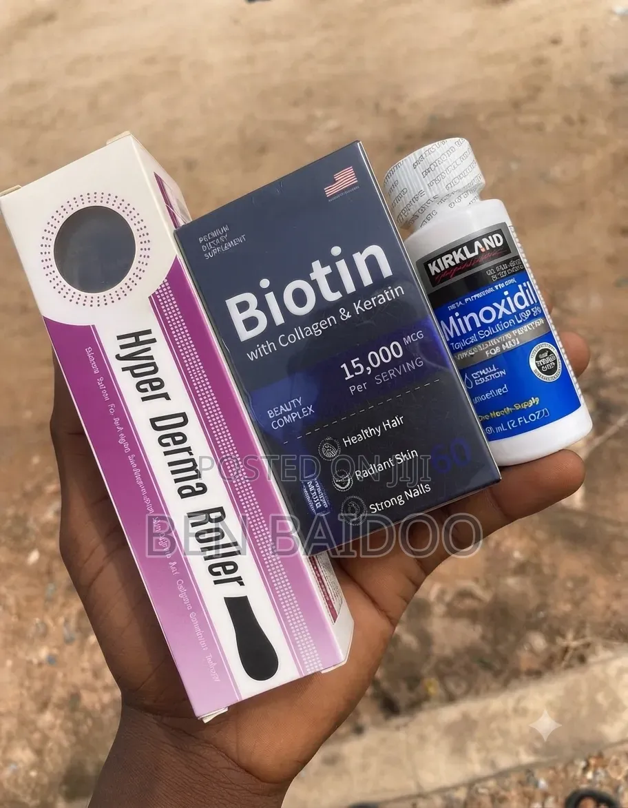 Kirkland Minoxidil,Derma Roller Biotin(Super Combo for Max Results)