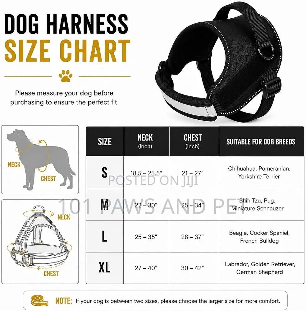 Adjustable, Durable Reflective Vest Dog Harness