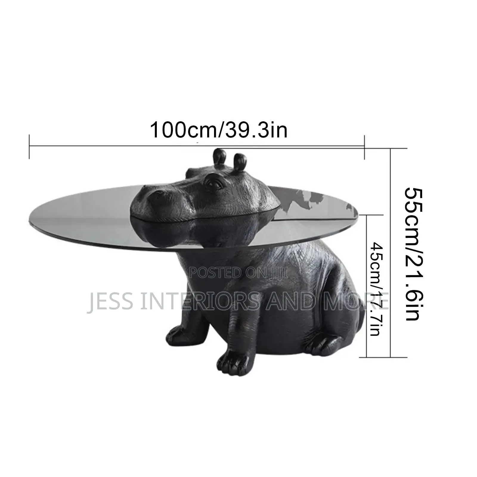 Hippo Coffee Table, Round Tempered Glass Coffee Table
