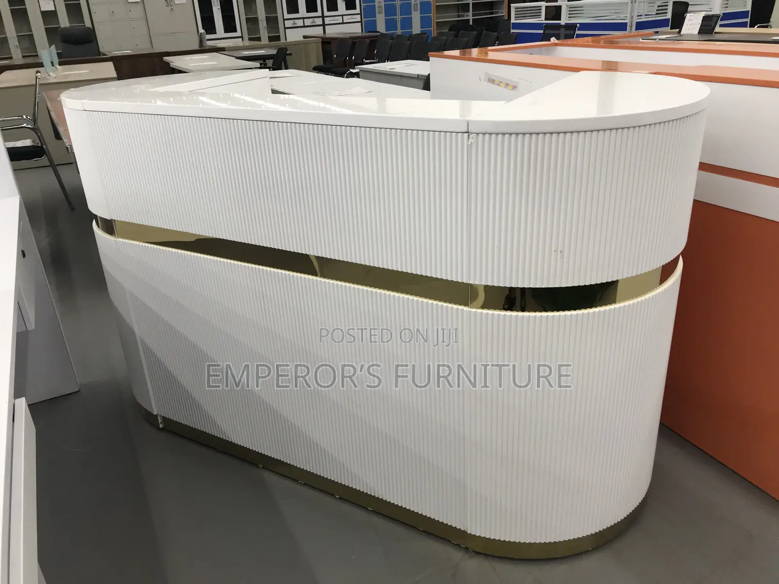Premium Fluted Reception Table – Elegant Desk for Clinics/Office Etc