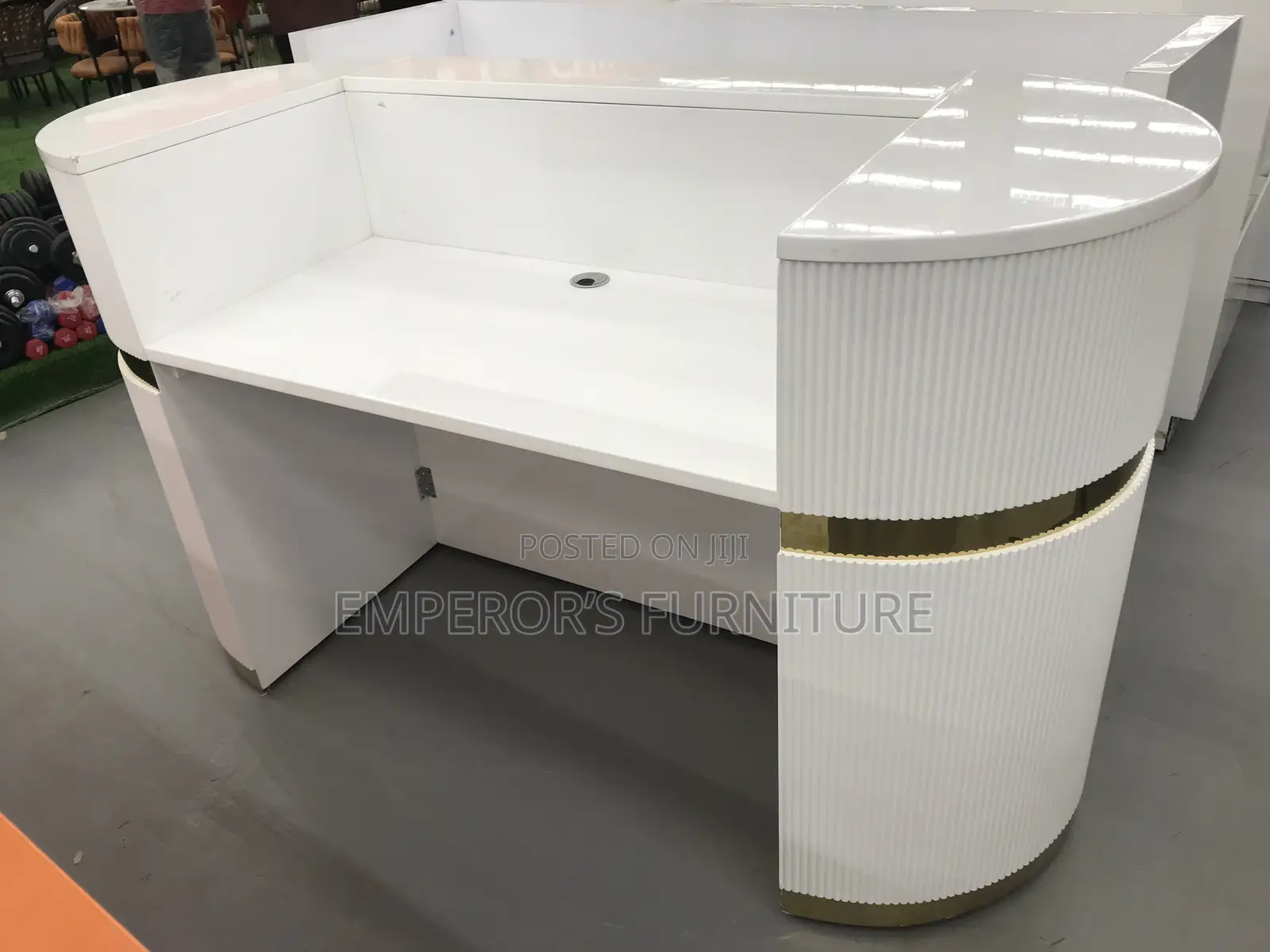Premium Fluted Reception Table – Elegant Desk for Clinics/Office Etc