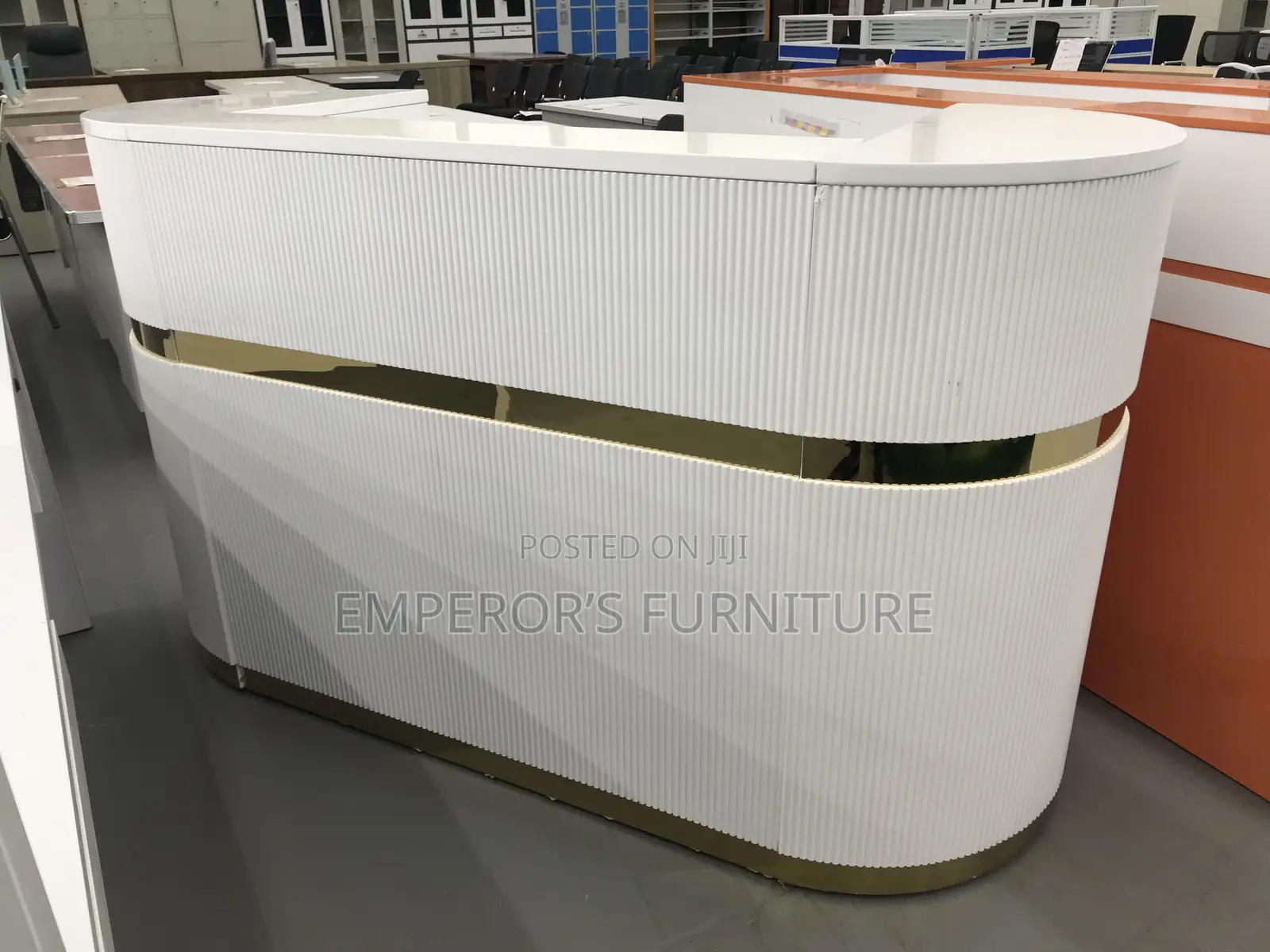 Premium Fluted Reception Table – Elegant Desk for Clinics/Office Etc