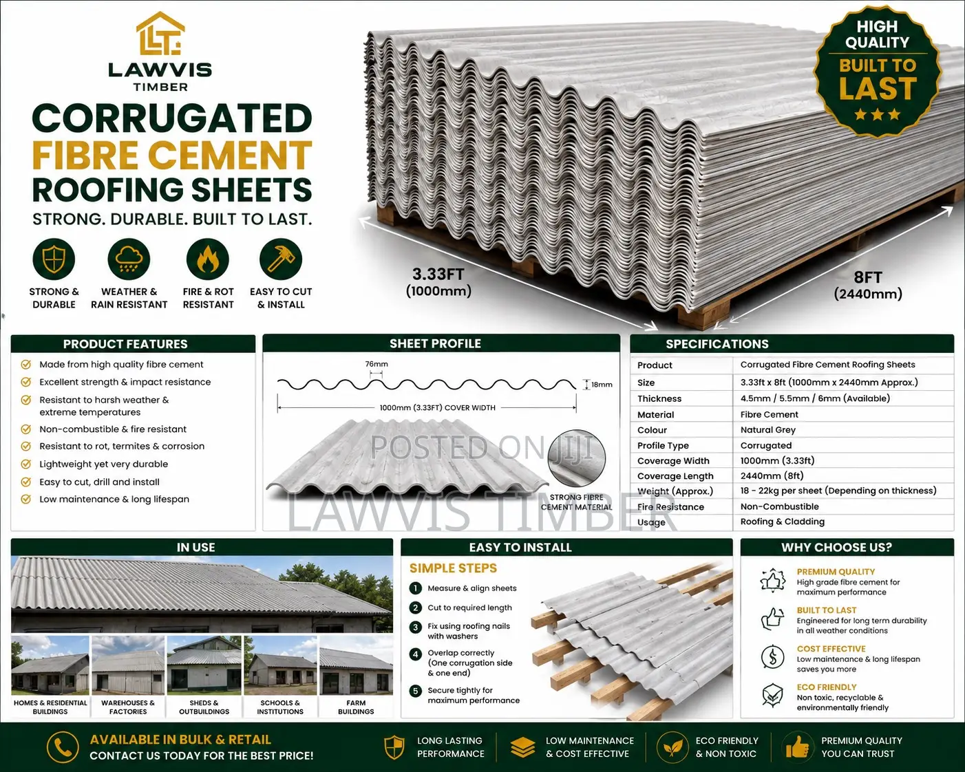 Slate ( Roofing Sheet / 4 X 8 Ft )