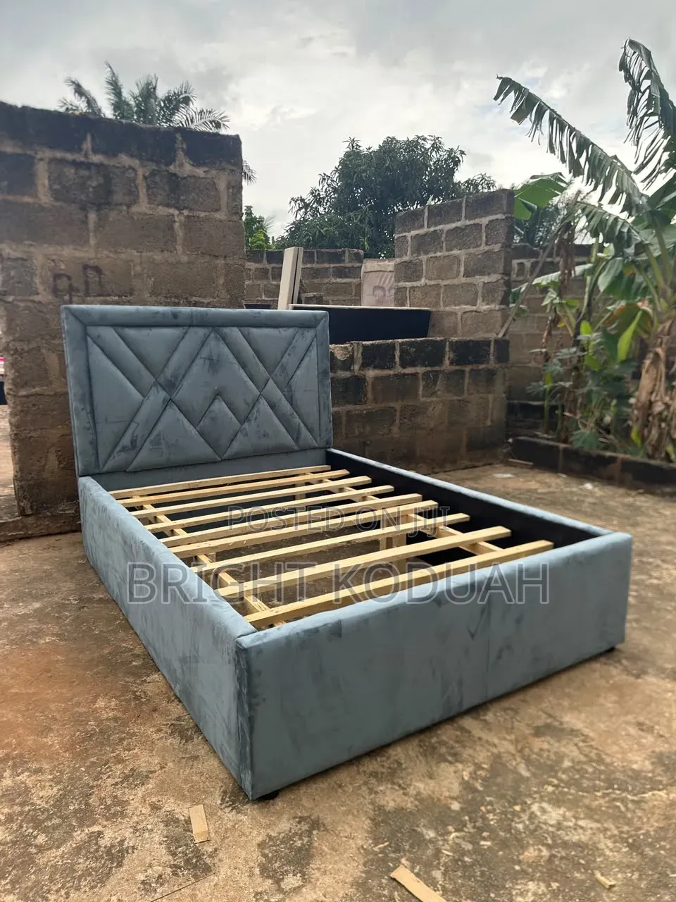 Neat Gray Double Bed Frame
