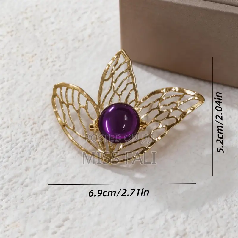 Amethyst Filigree Brooch