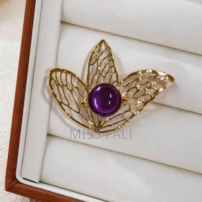 Amethyst Filigree Brooch