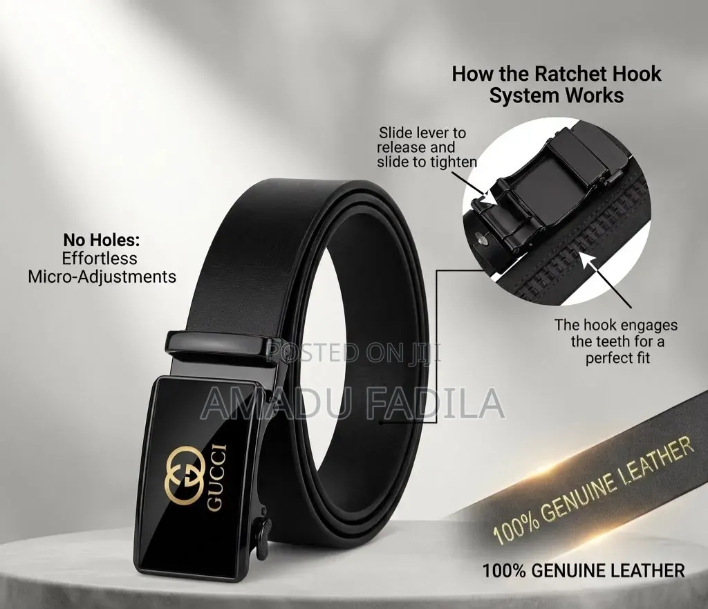 Men's Premium Flat Hook Leather Belt