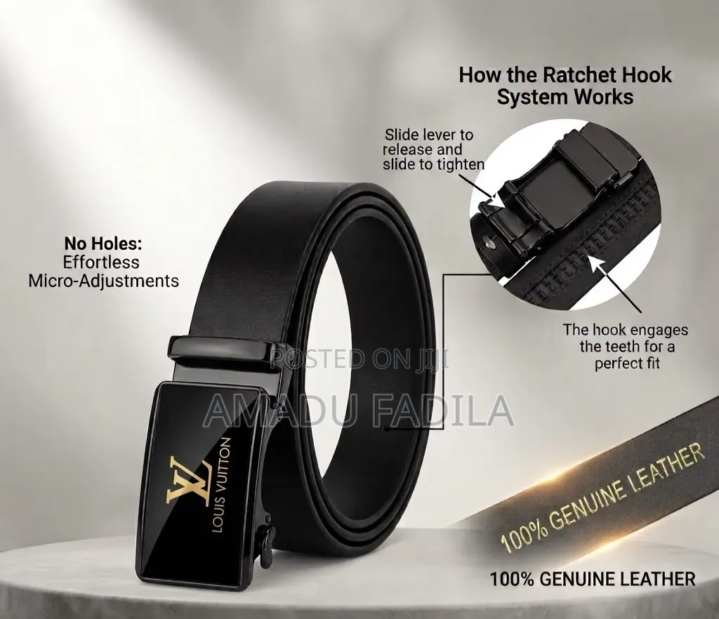 Men's Premium Flat Hook Leather Belt