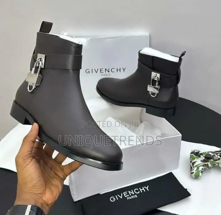 Original GIVENCHY Padlock Leather Ankle Boots