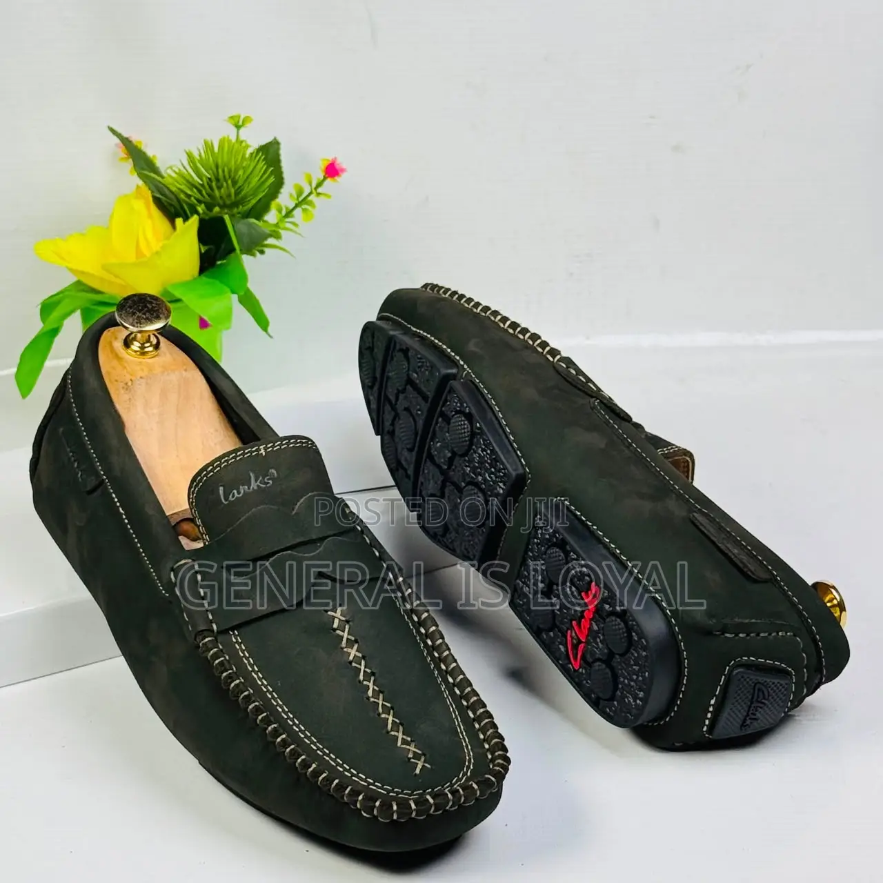 Leather Clarks Loafers Gum Sole Mens