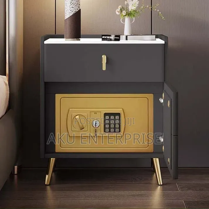 Smart Bedside Table, Built-in Safe Smart • Secure • Modern • Luxury