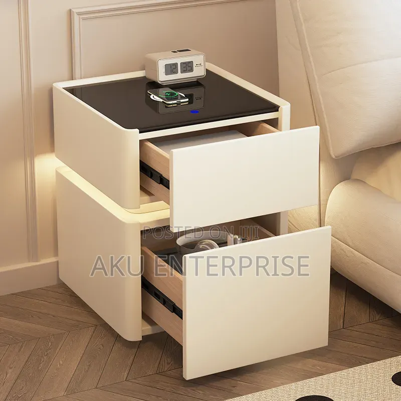 Smart Bedside Table, Built-in Safe Smart • Secure • Modern • Luxury