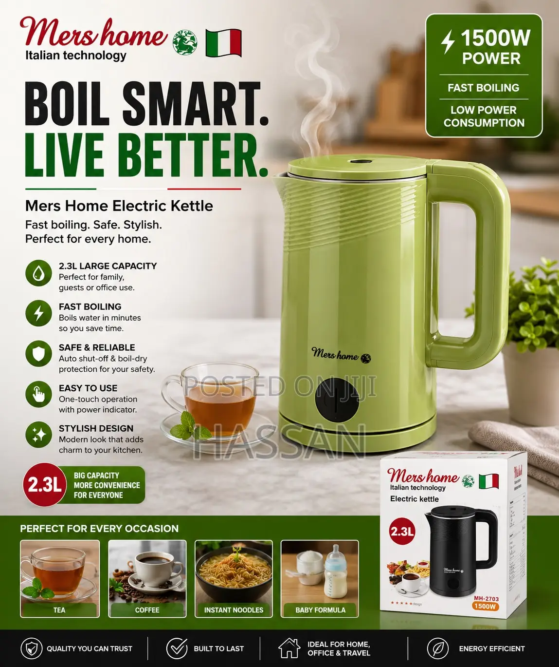 Italian Electric Kettle 2.3L