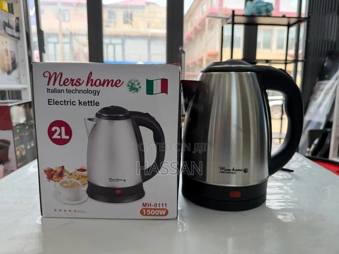 Italian Electric Stainless Steel Silver Kettle 2L