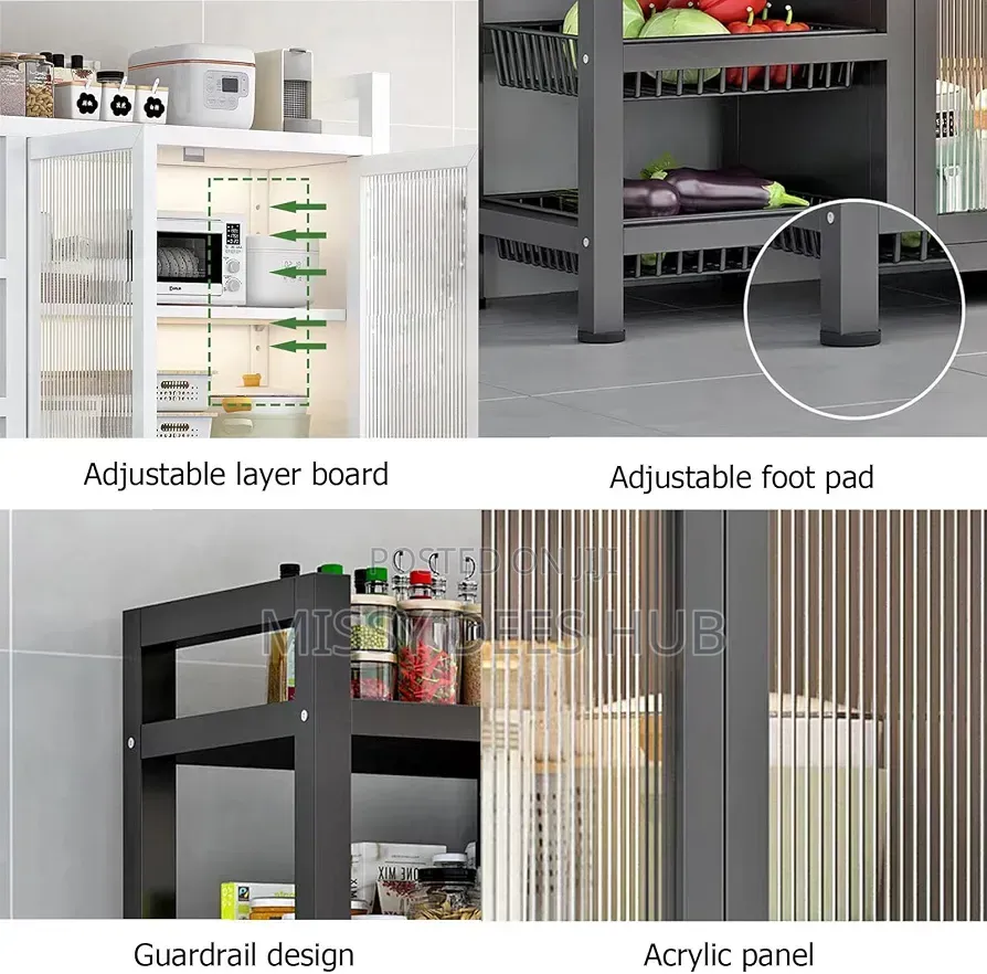 4 Tier Partly Covered Rack With Side Shelves